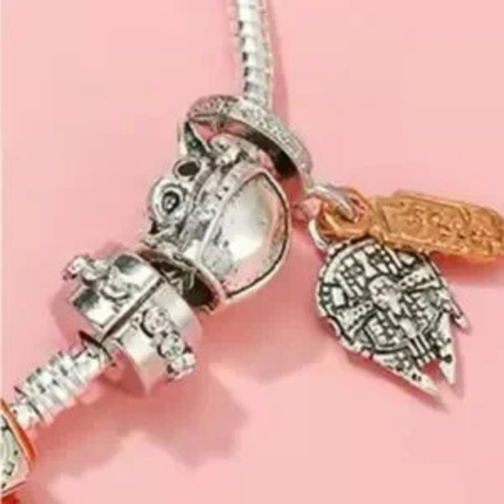 925 Sterling Silver Various Star Wars Characters Themed Loaded Charm Bracelet